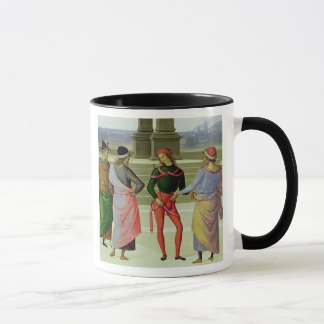 The Marriage of the Virgin, detail of four men in Mug (Right)