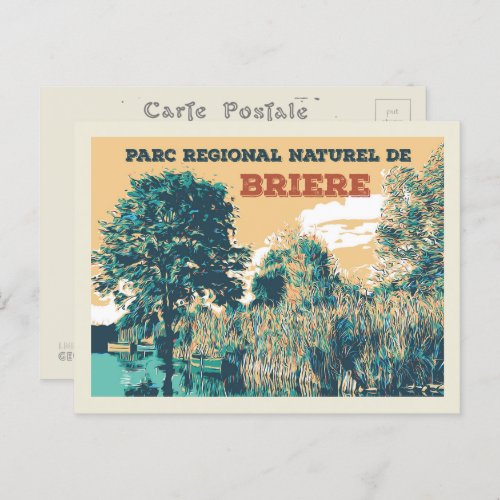The marshes of Regional park of Briere France Postcard