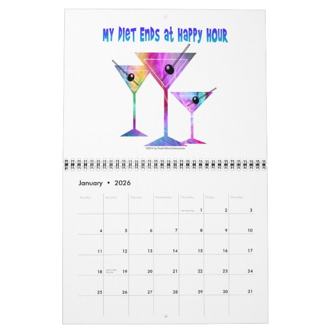 The Martini Diva Cocktail Calendar (Jan 2026)