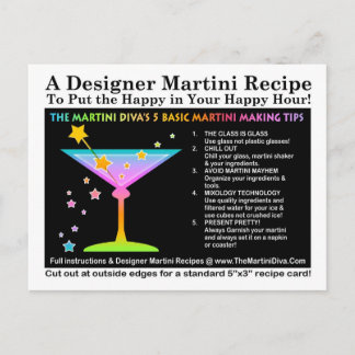 The Martini Diva's 5 Basic Martini Tips Postcard