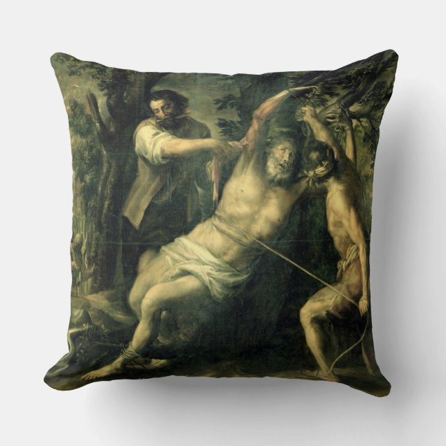 The Martyrdom of St. Bartholomew 2 Throw Pillow (Front)