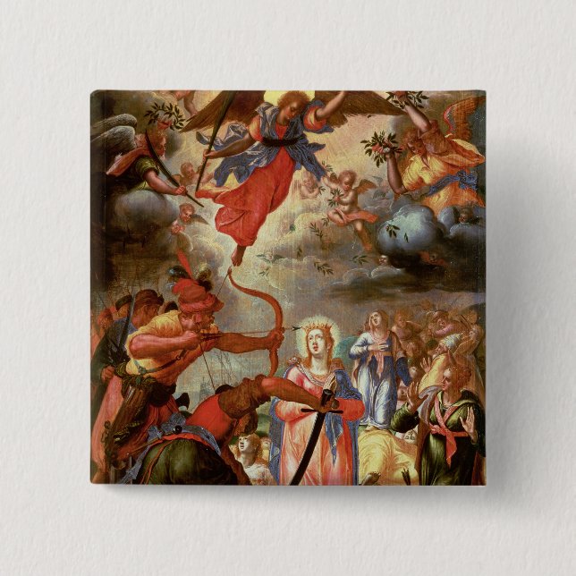 The Martyrdom of St. Ursula, early 17th century Button (Front)
