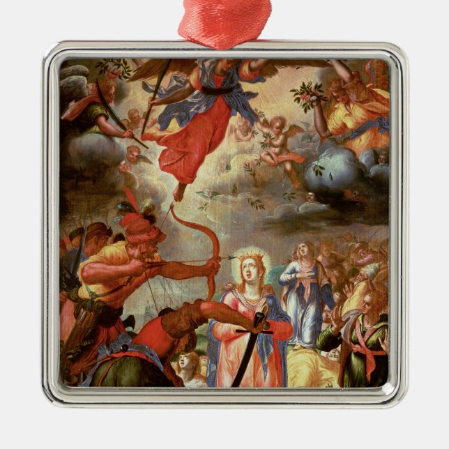 The Martyrdom of St. Ursula, early 17th century Metal Ornament (Front)