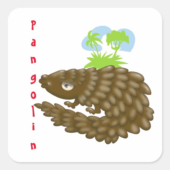 The Marvelous Little Pangolin Square Sticker (Front)