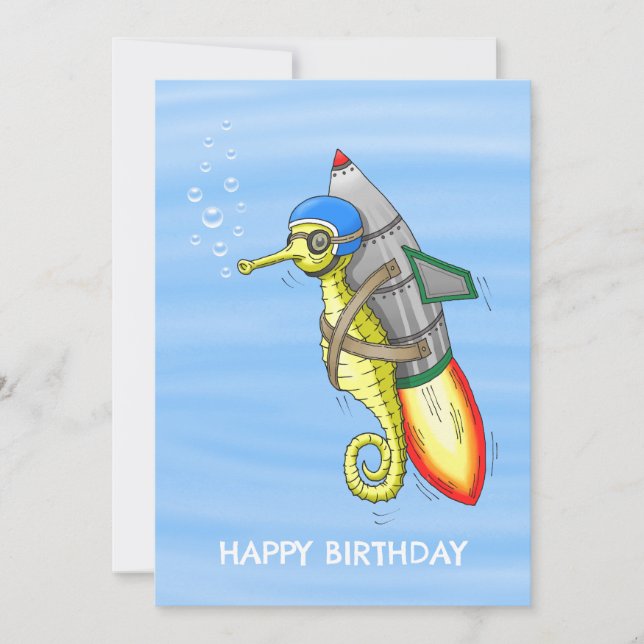The Marvelous Yellow Rocket Seahorse Card (Front)