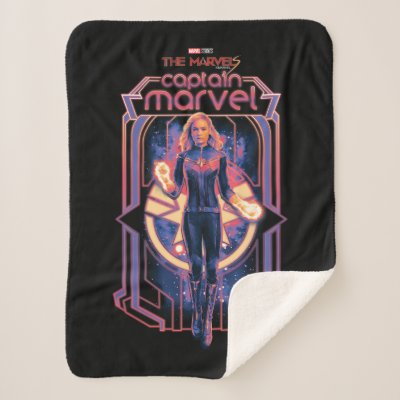 The Marvels Captain Marvel Character Graphic Sherpa Blanket
