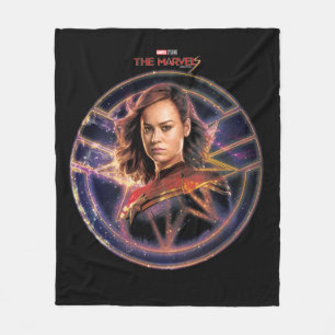 The Marvels Captain Marvel Circle Badge Fleece Blanket