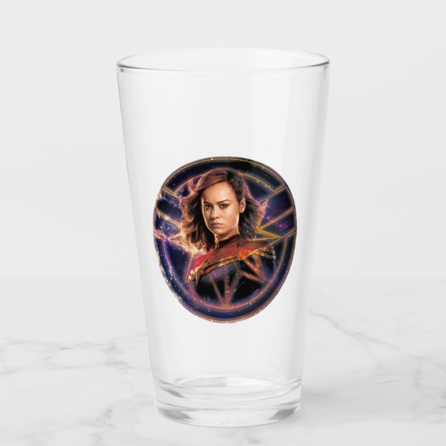 The Marvels Captain Marvel Circle Badge Glass (Front)