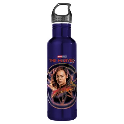 The Marvels Captain Marvel Circle Badge Stainless Steel Water Bottle