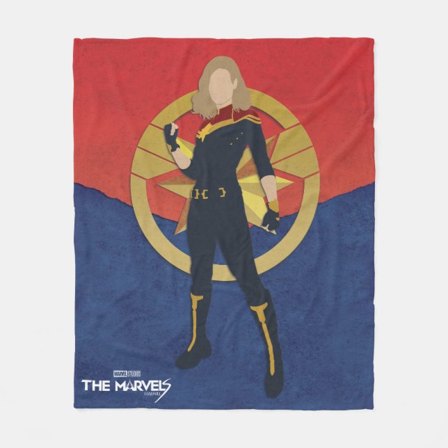 The Marvels Captain Marvel Cutout Graphic Fleece Blanket (Front)