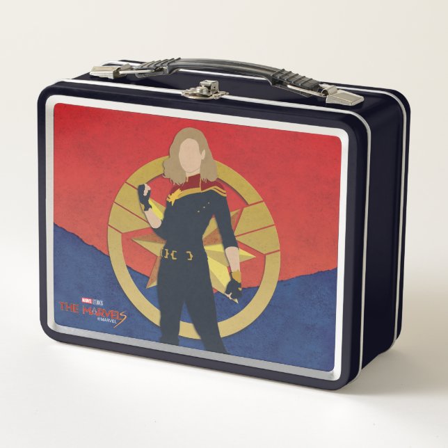 The Marvels Captain Marvel Cutout Graphic Metal Lunch Box (Front)