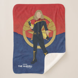 The Marvels Captain Marvel Cutout Graphic Sherpa Blanket