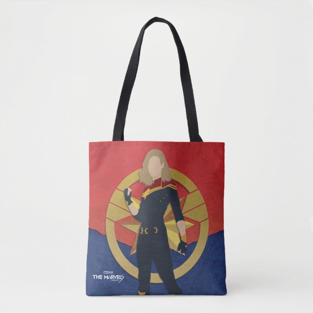 The Marvels Captain Marvel Cutout Graphic Tote Bag (Front)