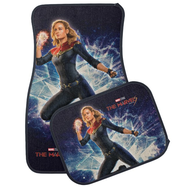 The Marvels Captain Marvel Star Graphic Car Floor Mat (Set)