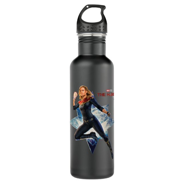 The Marvels Captain Marvel Star Graphic Stainless Steel Water Bottle (Front)