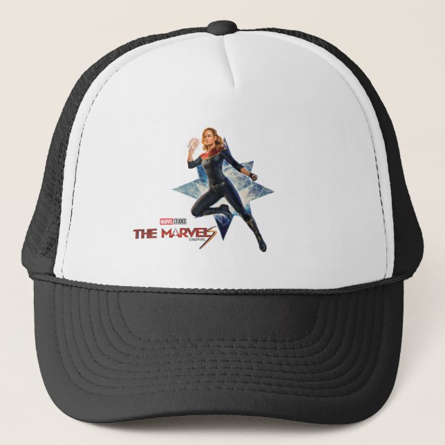 The Marvels Captain Marvel Star Graphic Trucker Hat (Front)