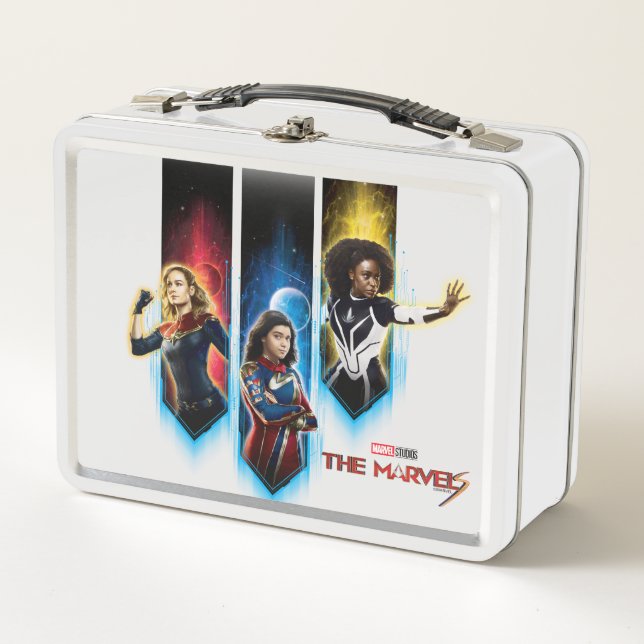 The Marvels Character Panels Graphic Metal Lunch Box (Front)