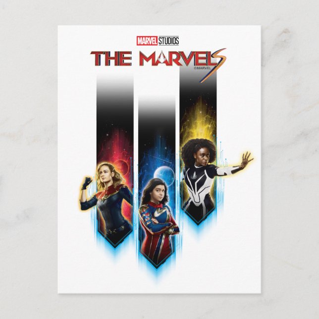 The Marvels Character Panels Graphic Postcard (Front)