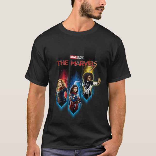 The Marvels Character Panels Graphic T-Shirt (Front)