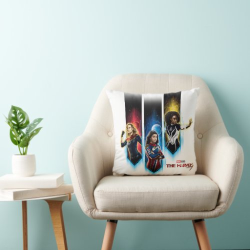 The Marvels Character Panels Graphic Throw Pillow