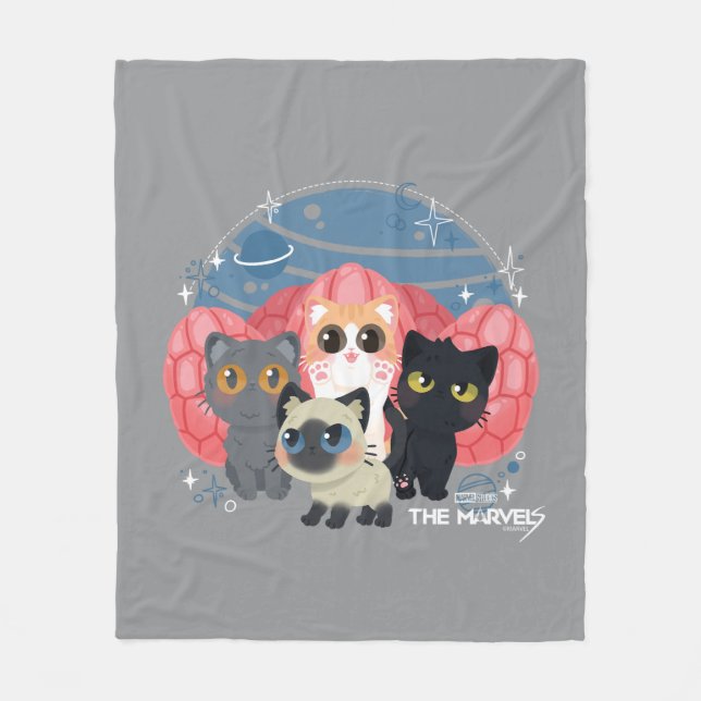 The Marvels Flerkittens Illustration Fleece Blanket (Front)