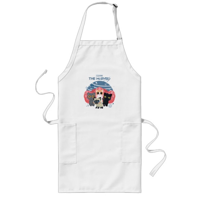 The Marvels Flerkittens Illustration Long Apron (Front)