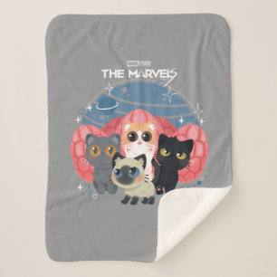The Marvels Flerkittens Illustration Sherpa Blanket