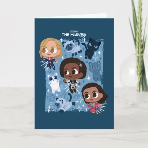 The Marvels Flying With Flerkittens Cartoon Card