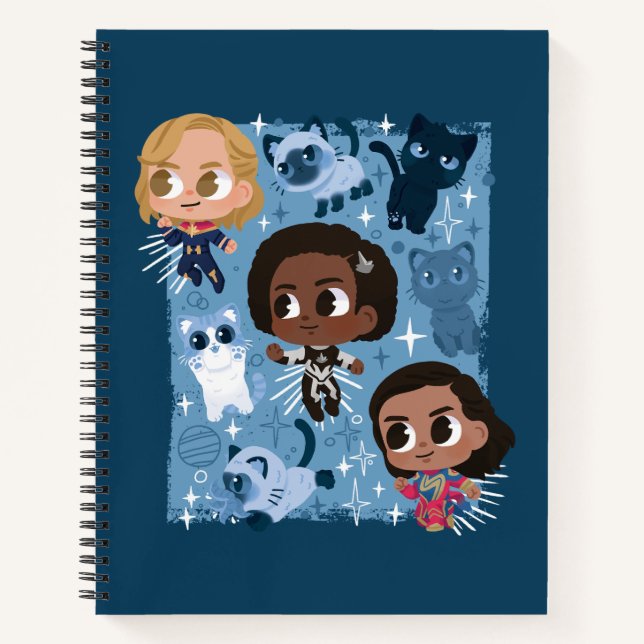 The Marvels Flying With Flerkittens Cartoon Notebook (Front)