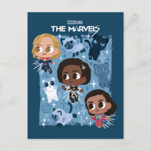 The Marvels Flying With Flerkittens Cartoon Postcard