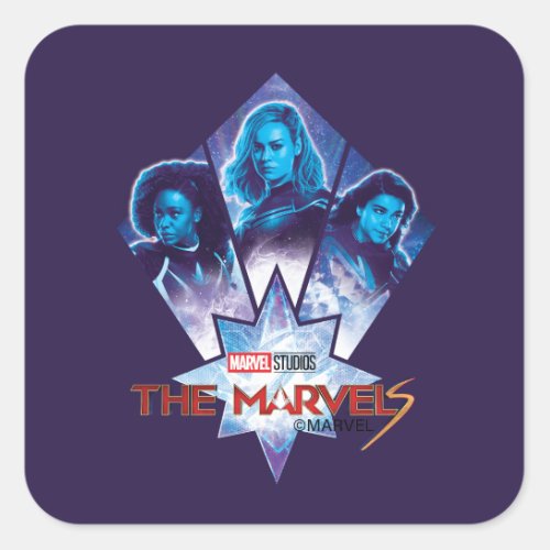 The Marvels Galactic Group Logo Badge Square Sticker