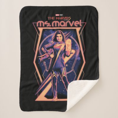 The Marvels Ms. Marvel Character Graphic Sherpa Blanket