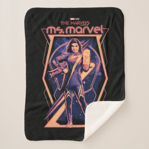 The Marvels Ms Marvel Character Graphic Sherpa Blanket