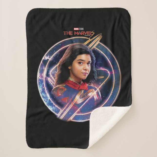 The Marvels Ms. Marvel Circle Badge Sherpa Blanket (Front)