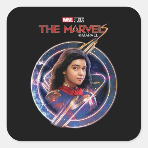 The Marvels Ms Marvel Circle Badge Square Sticker