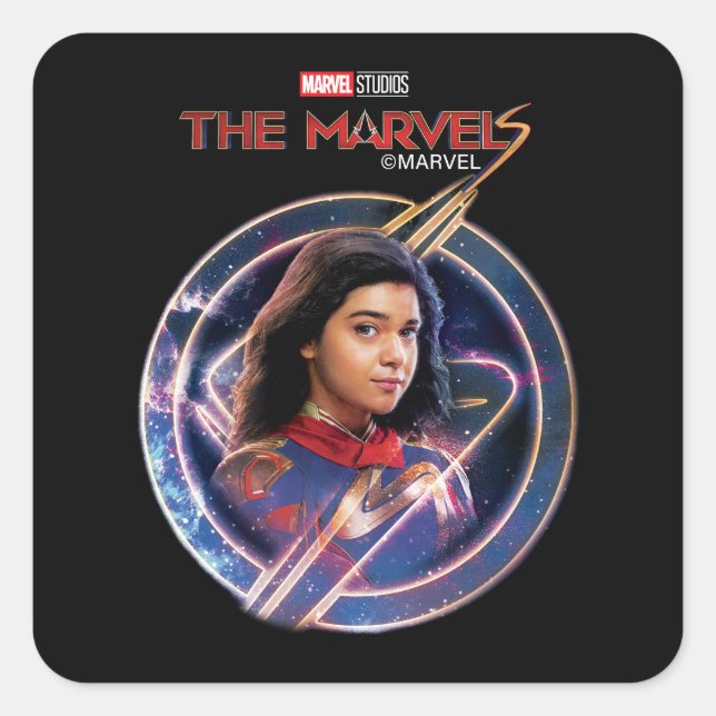 The Marvels Ms. Marvel Circle Badge Square Sticker (Front)