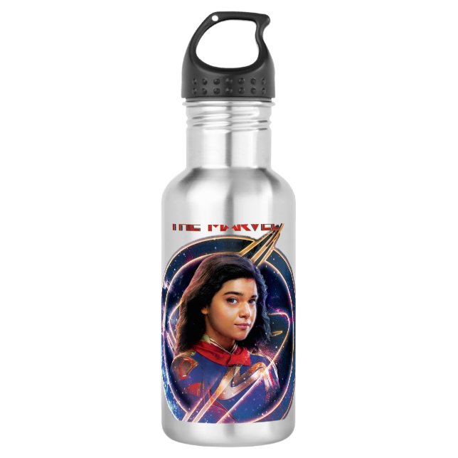 The Marvels Ms. Marvel Circle Badge Stainless Steel Water Bottle (Front)
