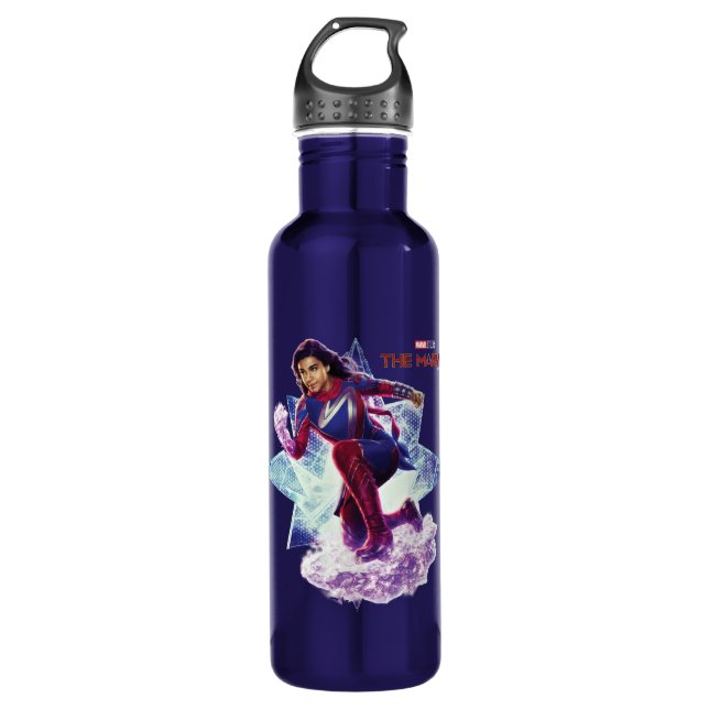 The Marvels Ms. Marvel Star Graphic Stainless Steel Water Bottle (Front)