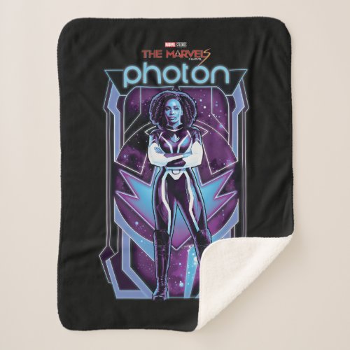 The Marvels Photon Character Badge Sherpa Blanket