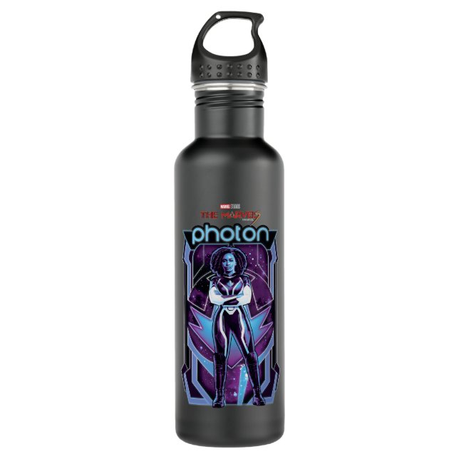 The Marvels Photon Character Badge Stainless Steel Water Bottle (Front)