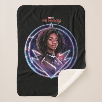 The Marvels Photon Circle Badge Sherpa Blanket