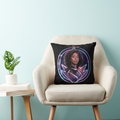 The Marvels Photon Circle Badge Throw Pillow