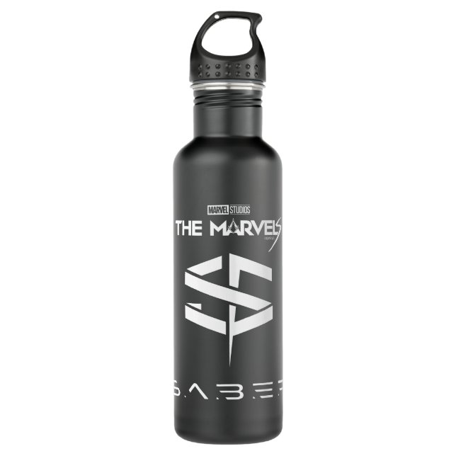 The Marvels S.A.B.E.R. Logo Stainless Steel Water Bottle (Front)
