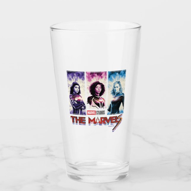 The Marvels Tri-Color Panel Logo Badge Glass (Front)