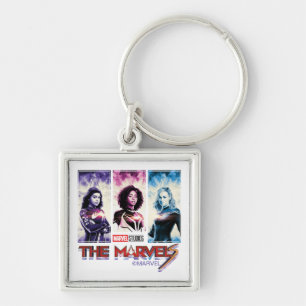 The Marvels Tri-Color Panel Logo Badge Keychain