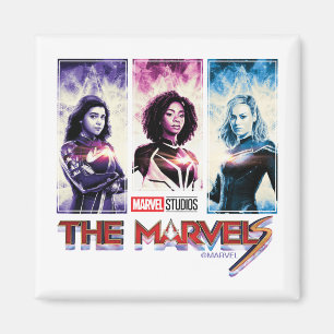 The Marvels Tri-Color Panel Logo Badge Magnet
