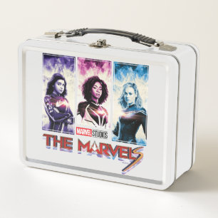 The Marvels Tri-Color Panel Logo Badge Metal Lunch Box
