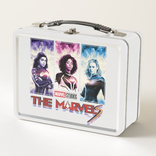The Marvels Tri_Color Panel Logo Badge Metal Lunch Box