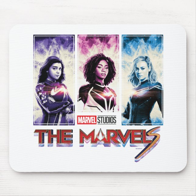The Marvels Tri-Color Panel Logo Badge Mouse Pad (Front)