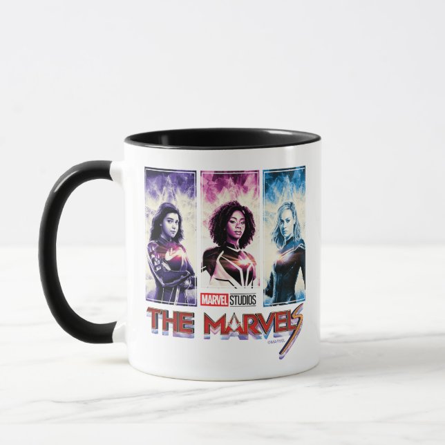 The Marvels Tri-Color Panel Logo Badge Mug (Left)